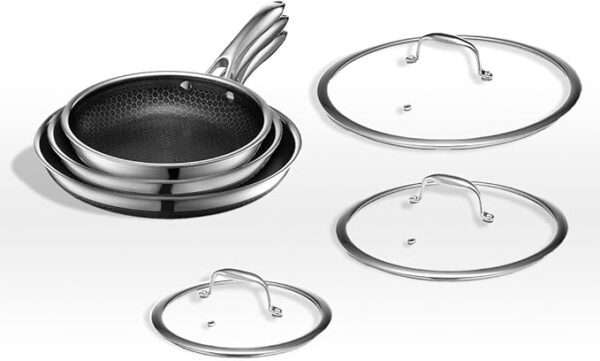 HexClad Hybrid Nonstick 6-Piece Fry Pan Set,