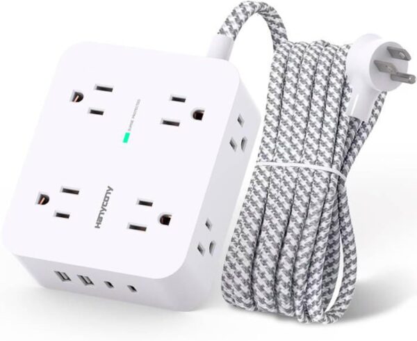 24% OFF LIMITED TIME DEAL"'Surge Protector Power Strip - 8 Outlets with 4 USB (2 USB C) Charging Ports,