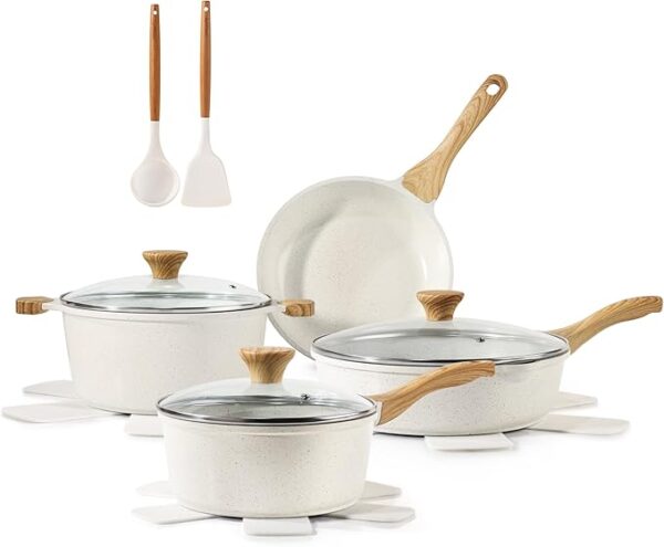 40% OFF LIMITED TIME DEAL"'SENSARTE Nonstick Ceramic Cookware Set 13-Piece