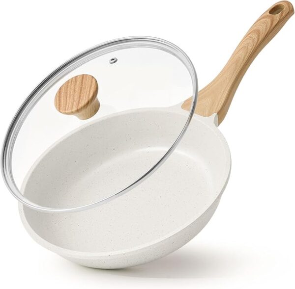20% OFF LIMITED TIME DEAL"'SENSARTE Nonstick Ceramic Frying Pan with Lid 8/9.5/11/12.5 Inch Omelet Pan Skillet,