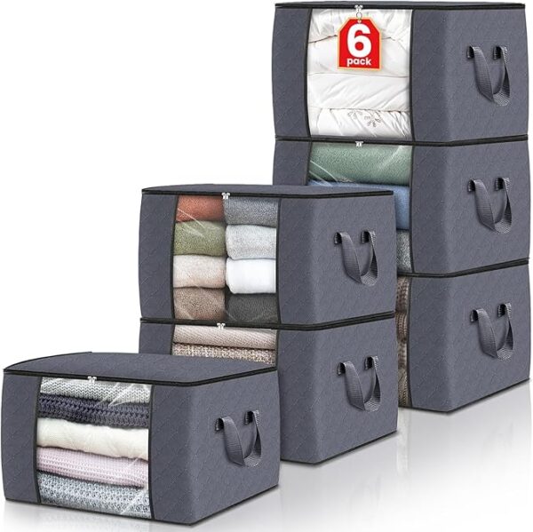 42% OFF LIMITED TIME DEAL"'Fab totes 6 Pack Clothes Storage,