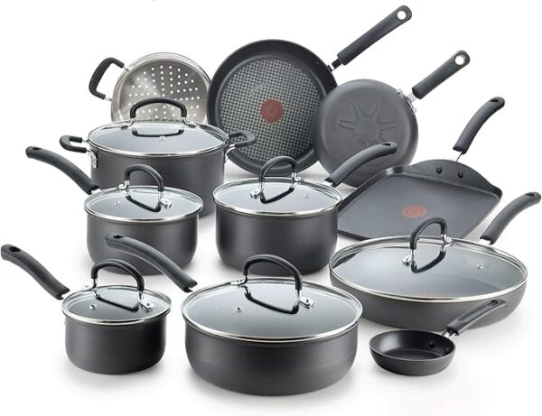 21% OFF LIMITED TIME DEAL"'T-fal Ultimate Hard Anodized Nonstick Cookware Set 17 Piece,