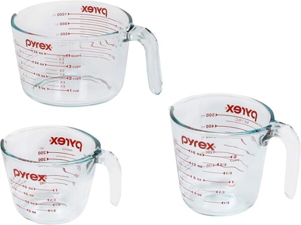 Pyrex Essentials (3-Pack) Glass Measuring Cups Set