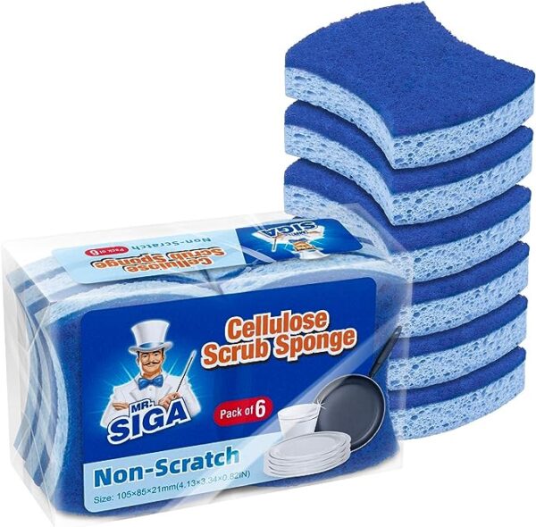 13% OFF LIMITED TIME DEAL"'MR.SIGA Non-Scratch Cellulose Scrub Sponge,