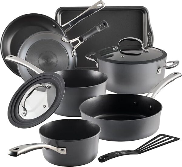 20% OFF LIMITED TIME DEAL"'Rachael Ray Cook + Create Hard Anodized Nonstick Cookware/Pots and Pan Set, 10 Piece