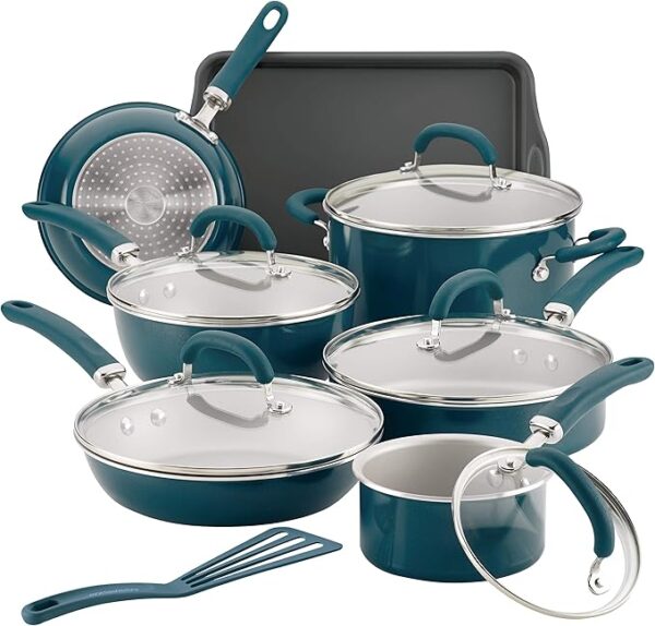 30% OFF LIMITED TIME DEAL"'Rachael Ray Create Delicious Nonstick Cookware Pots and Pans Set, 13 Piece